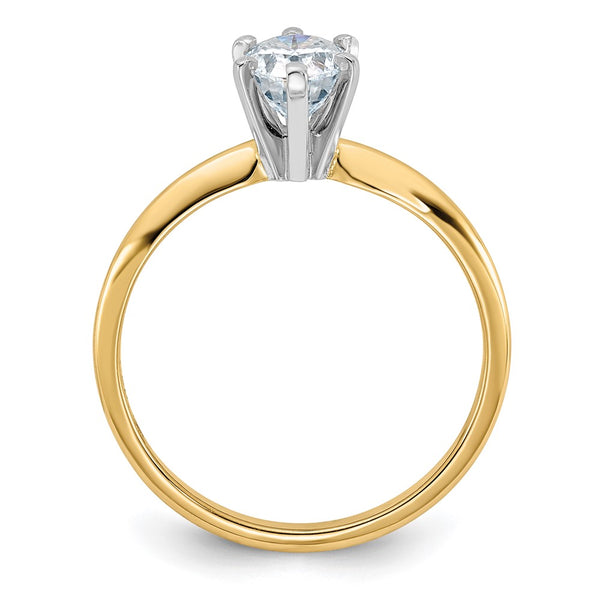 7X5MM Oval Moissanite Solitaire Engagement Ring in 14KT Yellow Gold; Size 7