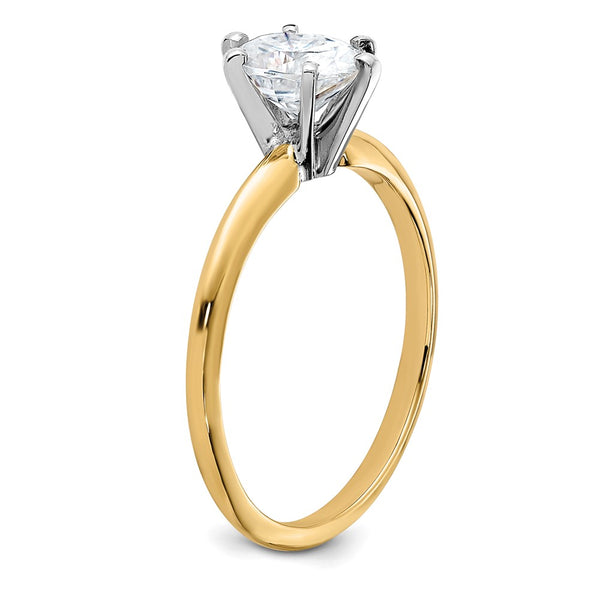 7X5MM Oval Moissanite Solitaire Engagement Ring in 14KT Yellow Gold; Size 8