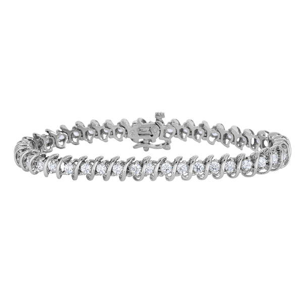 1/2 CTW Diamond Tennis 8" Bracelet in 10KT White Gold