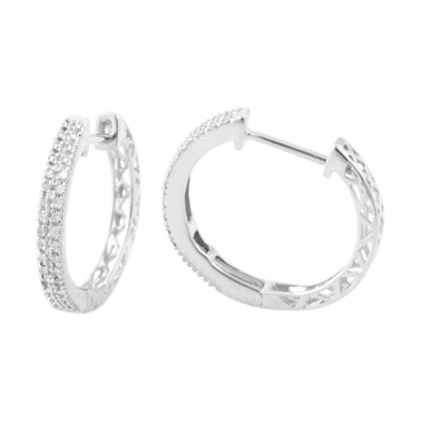 1/10 CTW Diamond Hoop Earrings in 10KT White Gold