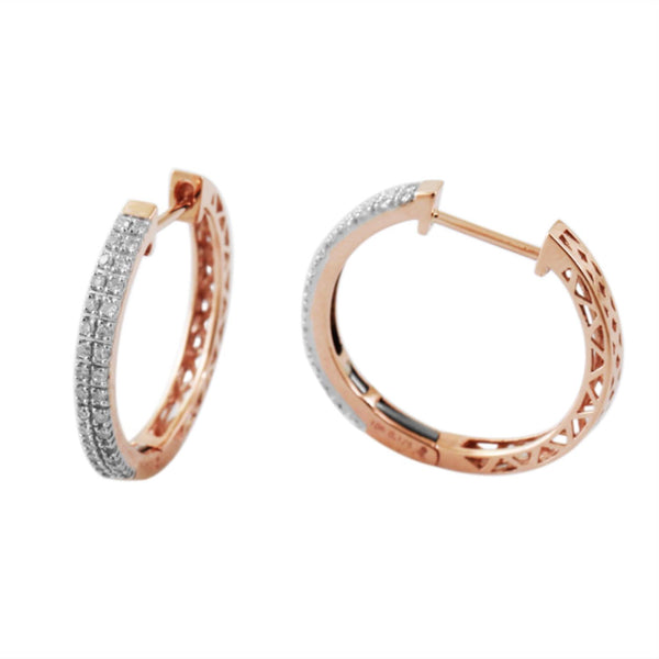 1/4 CTW Diamond Hoop Earrings in 10KT Rose Gold