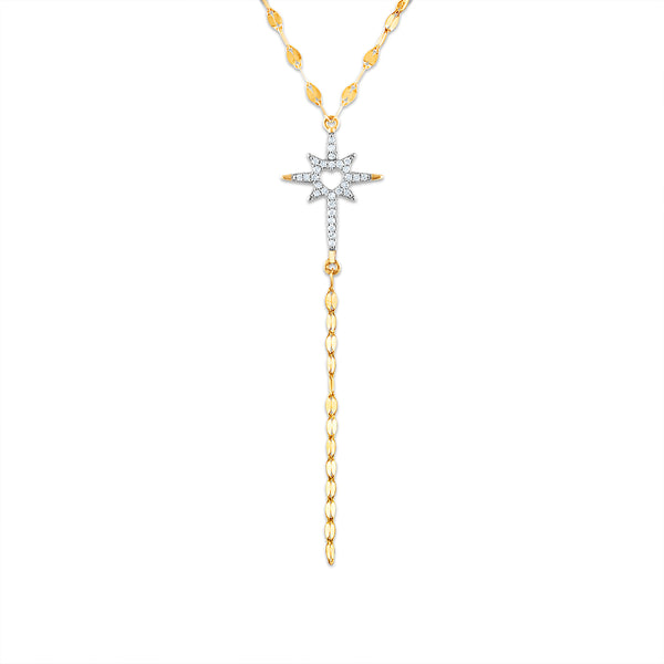 1/10 CTW Diamond Star Necklace in 10KT Yellow Gold