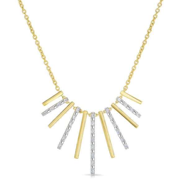 1/4 CTW Diamond Fancy 18" Necklace in 10KT White and Yellow Gold