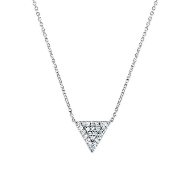 1/4 CTW Diamond Fashion Triangle Shaped 18" Necklace in 10KT White Gold