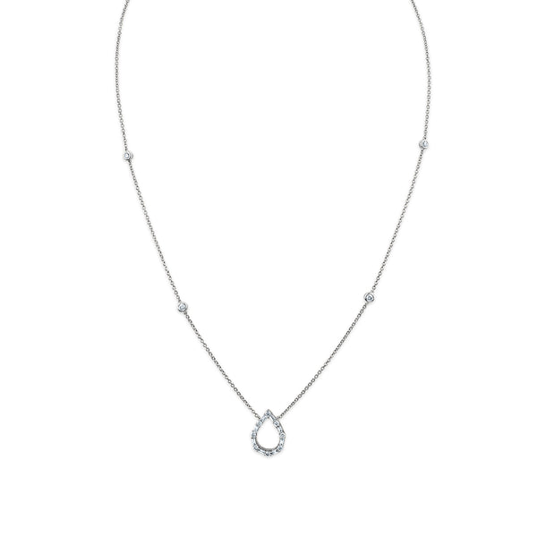 1/4 CTW Diamond Fashion Pear Shape 18" Necklace in 10KT White Gold