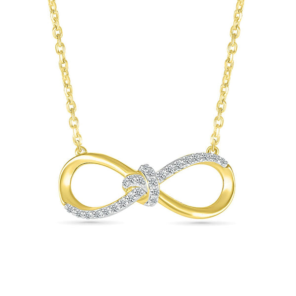 1/6 CTW Diamond Infinity 17.5" Necklace in 10KT Yellow Gold