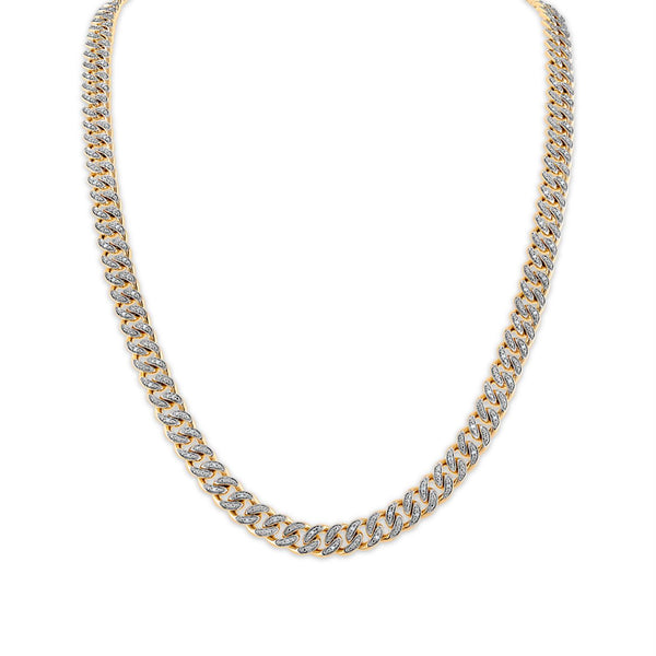 Luxe Layers 1/2 CTW Diamond Cuban Link 24" Chain in Yellow Gold Plated Sterling Silver