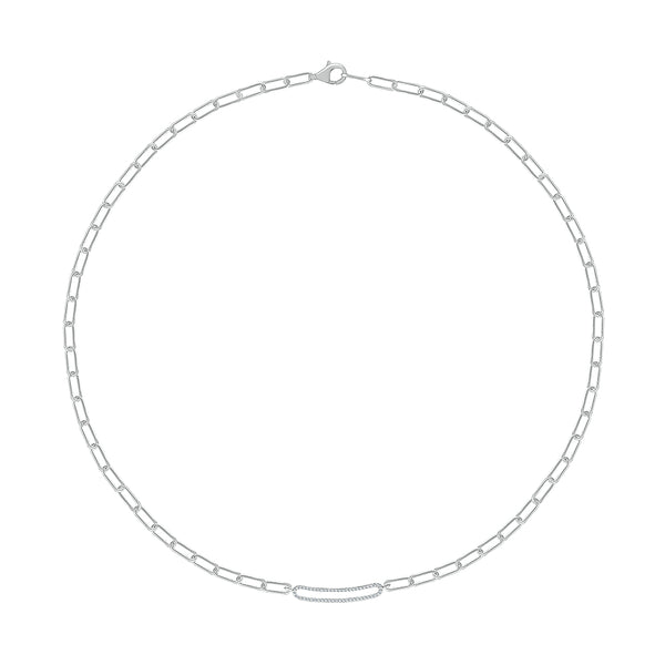 1/5 CTW Diamond Fashion 17" Necklace in Rhodium Plated Sterling Silver