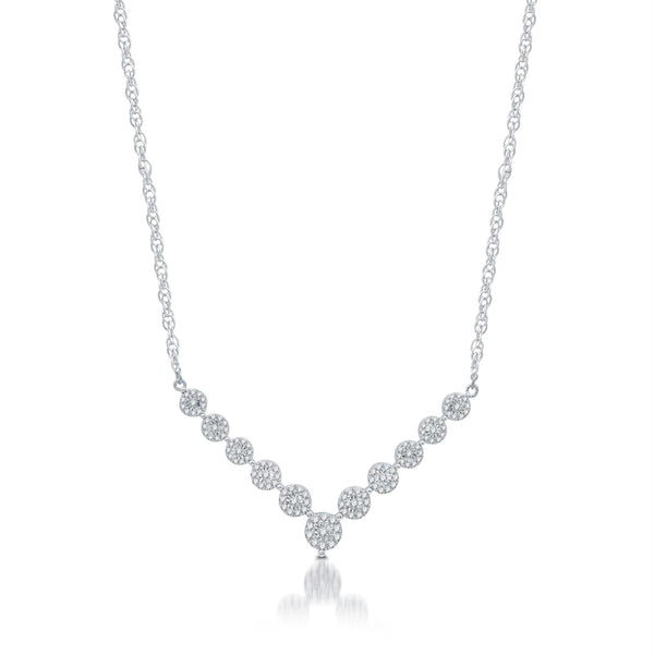 1/2 CTW Diamond Fashion 18" Necklace in Rhodium Plated Sterling Silver