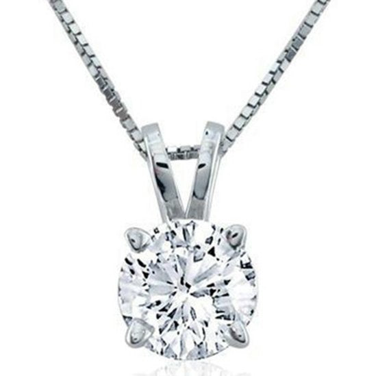 1/5 CTW Diamond Solitaire 18" Pendant in 14KT White Gold