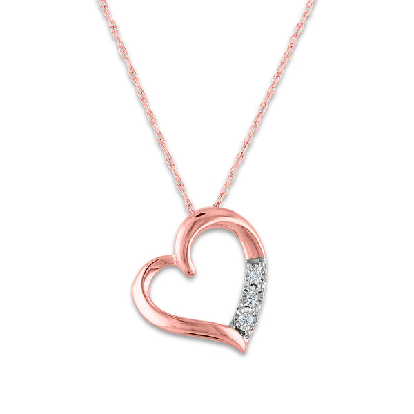 1/30 CTW Diamond Heart 18" Pendant in 10KT Rose Gold