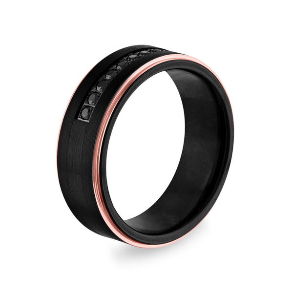 1/3 CTW Diamond Wedding Ring in Black Tungsten