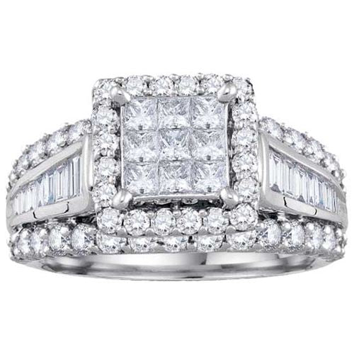 2 CTW Diamond Engagement Ring in 10KT White Gold