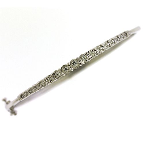 1/4 CTW Diamond Bangle Bracelet in Sterling Silver