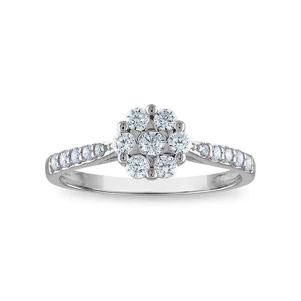 EcoLove 1/2 CTW Lab Grown Diamond Cluster Ring in 14KT White Gold