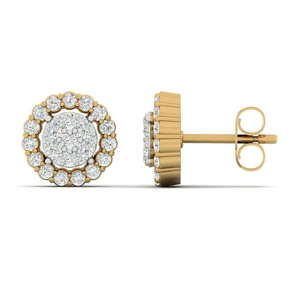 Red Hot Deal 5/8 CTW Diamond Halo Stud Earrings in 10KT Yellow Gold