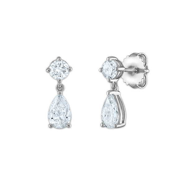 Signature EcoLove 1 1/2 CTW Lab Grown Diamond Earrings in 14KT White Gold