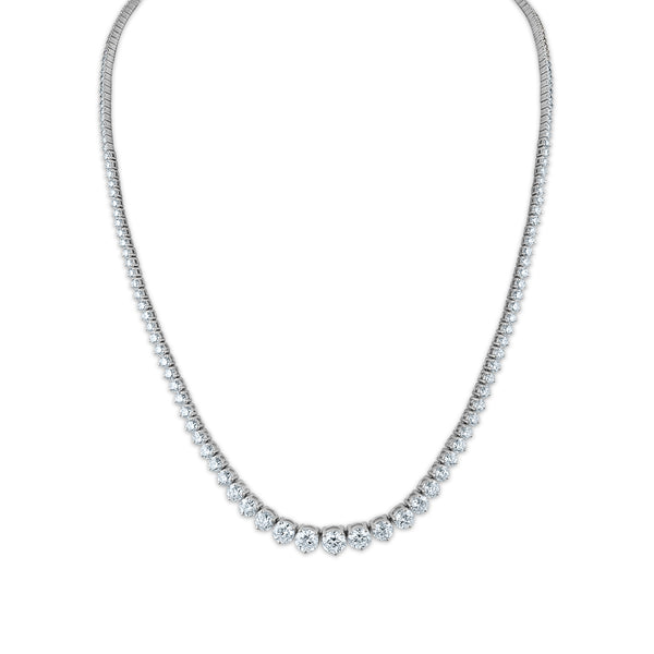 Signature EcoLove 12 CTW Diamond Tennis 17" Necklace in 14KT White Gold