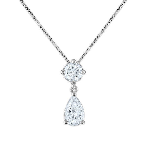 Signature EcoLove 1 CTW Lab Grown Diamond 18" Pendant in 14KT White Gold