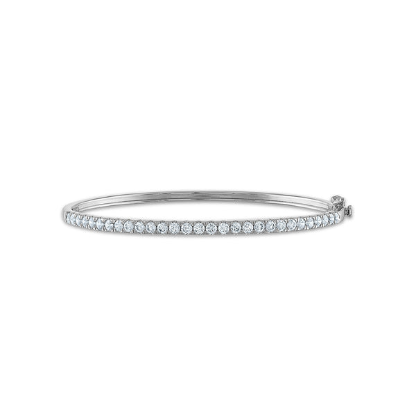 Signature EcoLove 2 CTW Lab Grown Diamond 7.25" Bangle Bracelet in 14KT White Gold