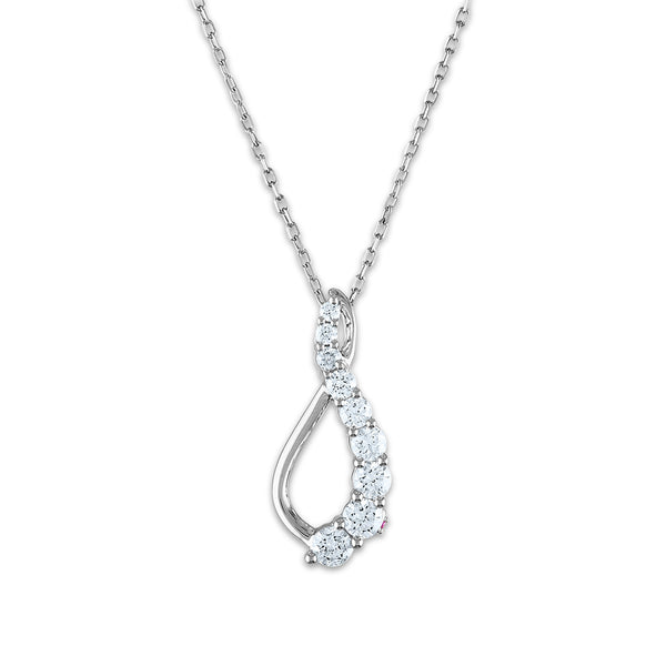 LoveSong EcoLove 3/4 CTW Lab Grown Diamond Swirl 18" Pendant in 10KT White Gold