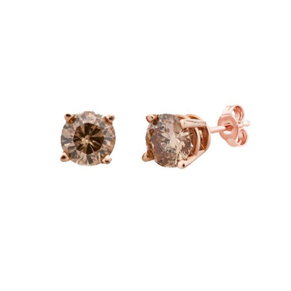 1/2 CTW Diamond Solitaire Stud Earrings in 14KT Rose Gold