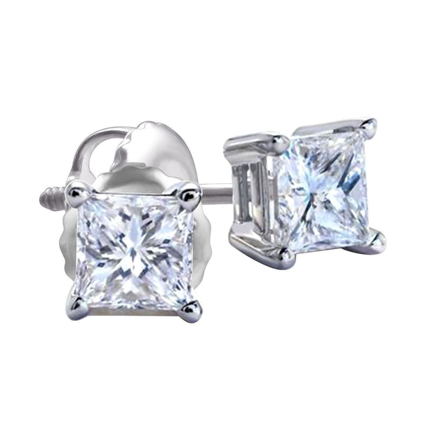 Royale 1/4 CTW Diamond Solitaire Stud Earrings in 14KT White Gold