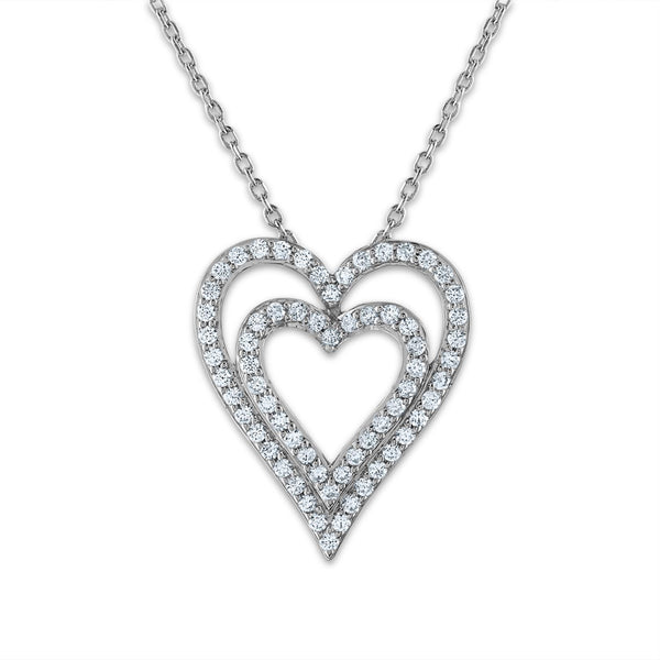 1/2 CTW Diamond Heart 18" Pendant in 10KT White Gold