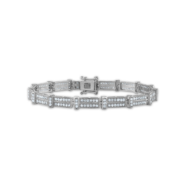 2 CTW Diamond 7" Tennis Bracelet in Rhodium Plated Sterling Silver