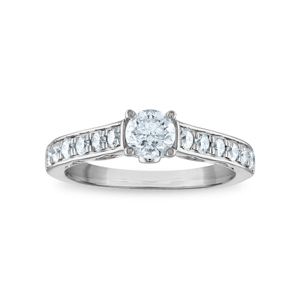 1 CTW Diamond Engagement Classic Ring in 14KT White Gold