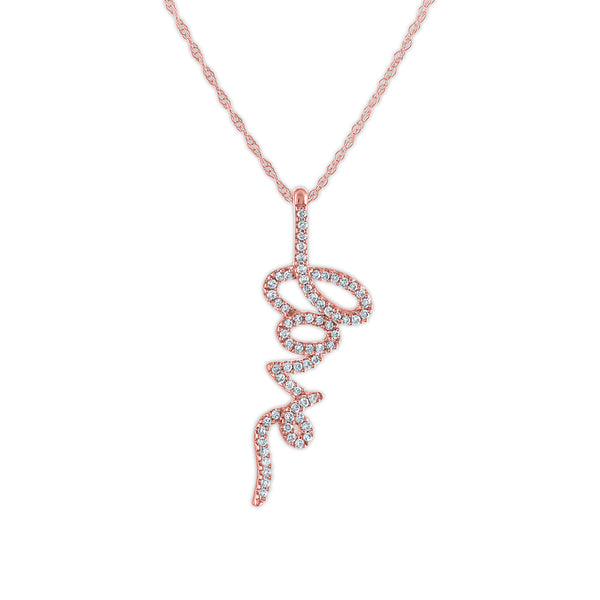 1/5 CTW Diamond Fashion Love 18" Pendant in 10KT Rose Gold