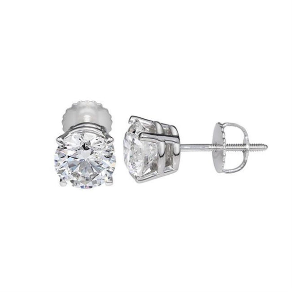 Signature Certificate EcoLove 1-1/2 CTW Round Lab Grown Diamond Solitaire Stud Earrings in 14KT White Gold