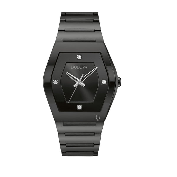 Bulova Modern Gemini with 40MM Diamond Dial in Black Stainless Steel; 98D177