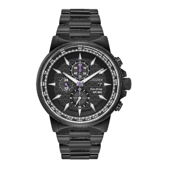 Citizen Marvel with 42X42 MM Black Round Dial Stainless Steel Watch Band; CA0297-52W-MRVL