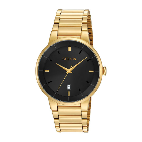 Citizen 40MM Black Dial Goldtone Stainless Steel Quartz Watch; BI5012-53E