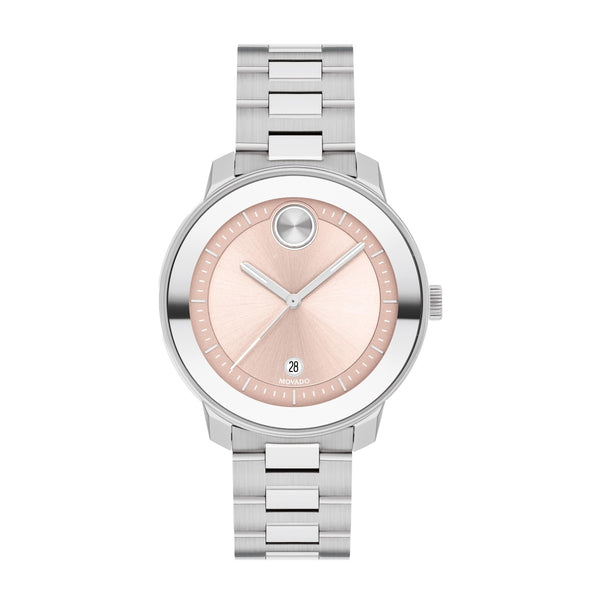 Movado BOLD Verso 38MM Blush Dial Stainless Steel Watch; 3600748