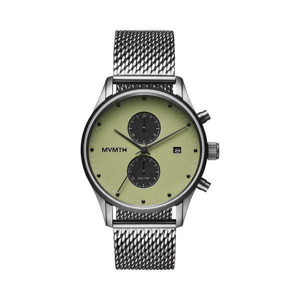 MVMT Voyager with 42M Green Dial Stainless Steel Mesh Band; 28000158-D