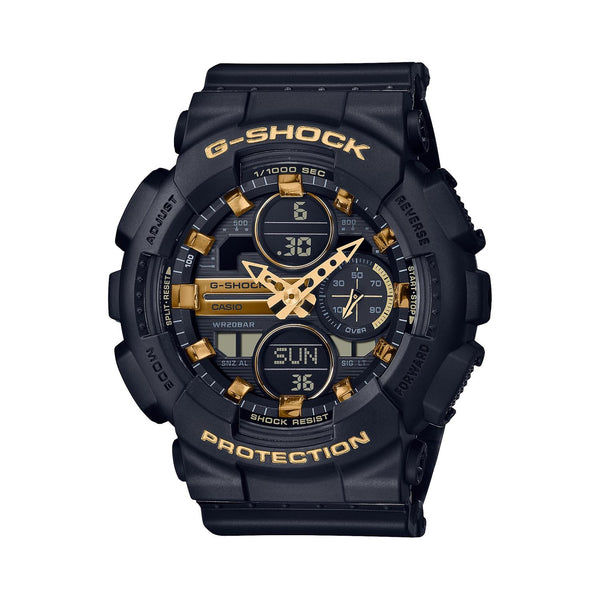 G-Shock with 45X45 MM Two-Tone Round Dial Resin Band Strap; GMAS140M-1A