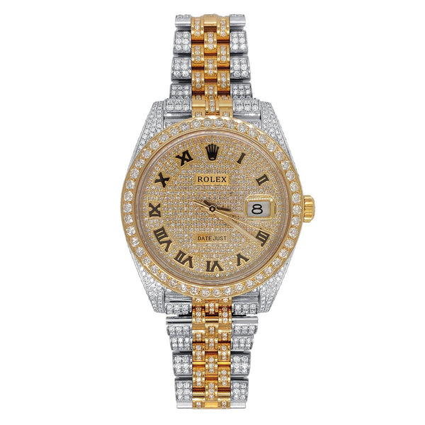 Certified Pre-Owned Rolex Two-Tone Steel & 18K Yellow Gold Datejust II with 41X41 MM Diamond Dial; Pave Diamond