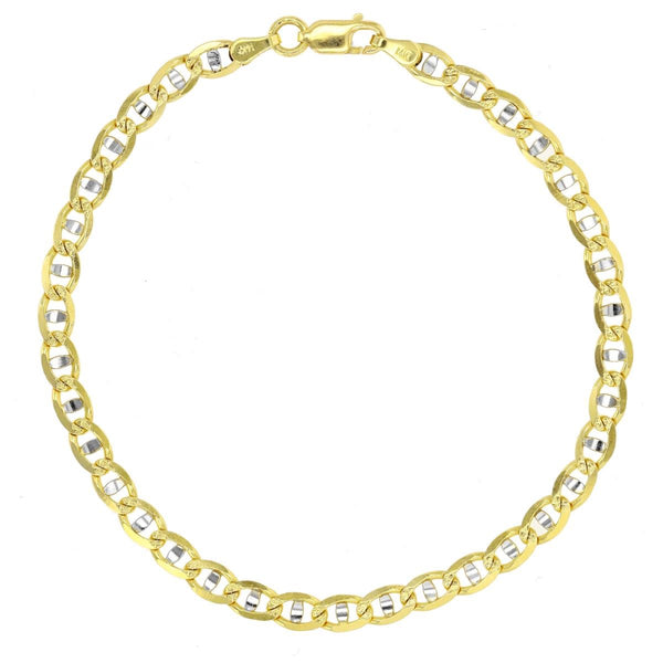 14KT White and Yellow Gold 8" 4.2MM Anchor Link Bracelet