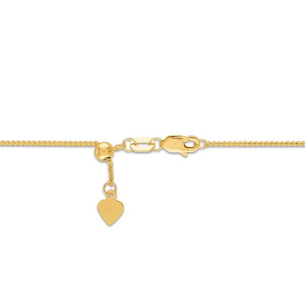 10KT Yellow Gold 24" Adjustable Spiga Link Chain