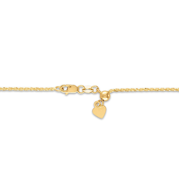 14KT Yellow Gold 22" 1.4MM Adjustable Sparkle Chain