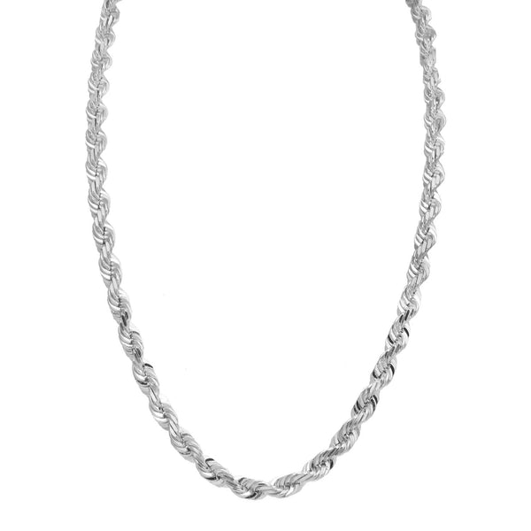 10KT White Gold 22" 5.2MM Rope Chain