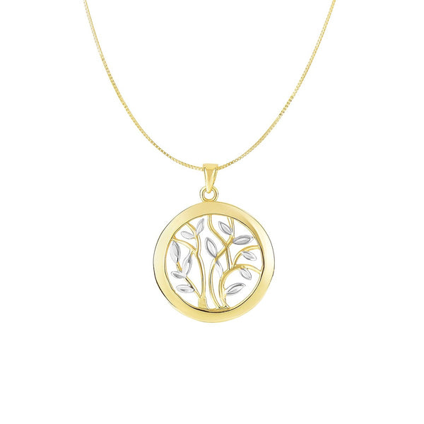 14KT Yellow Gold 18" Tree of Life Pendant