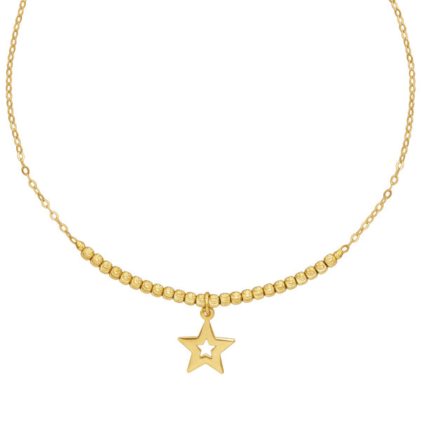 14KT Yellow Gold 17" Star Necklace