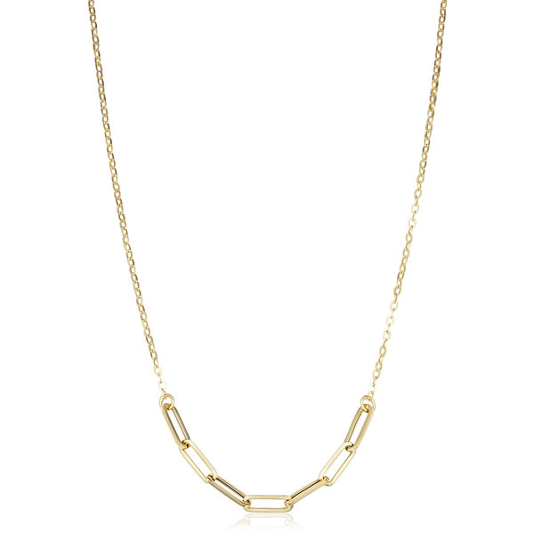 10KT Yellow Gold 18" 3.2MM Fashion Paperclip Necklace