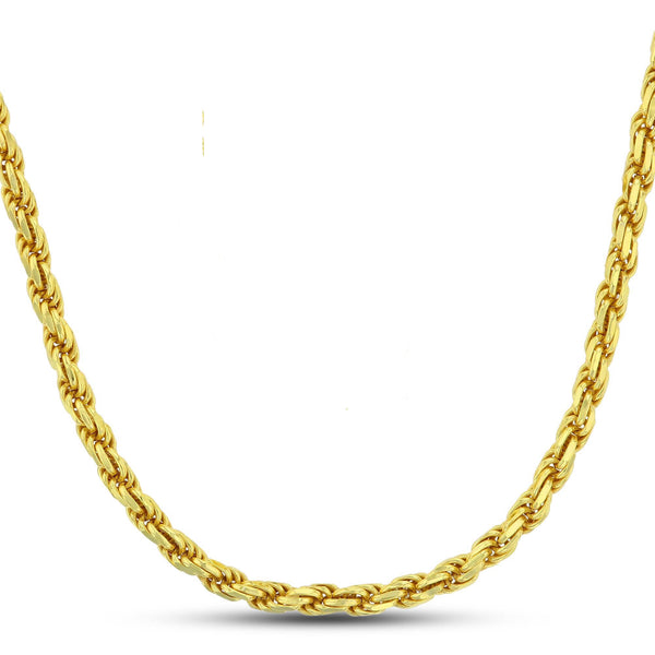 14KT Yellow Gold Plated Sterling Silver 30" 5.7MM Diamond-cut Chain