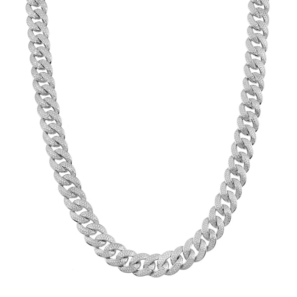 Luxe Layers Sterling Silver Round Cubic Zirconia 26" 11.7MM Curb Chain