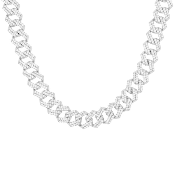 Luxe Layers Sterling Silver Cubic Zirconia 24" 13MM Cuban Link Chain