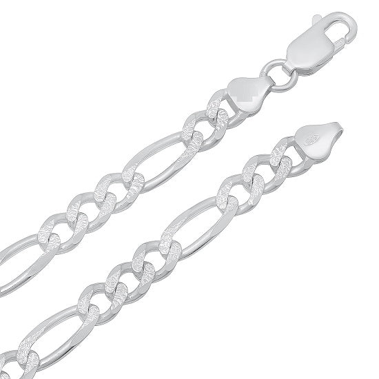 Luxe Layers Sterling Silver 8.5" 9.25MM Figaro Bracelet